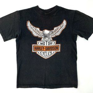 Vintage Harley Davidson‎ 1981 80s Eagle & Shield Shirt Biker Double Sided Skibo